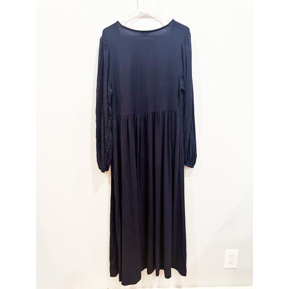 Boden Long Sleeve Maxi Dress in Navy Size 10 - Picture 3 of 7